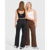 imageMOOSLOVER Women Wide Leg Cargo Pants with Pokets High Wiaisted Stretch Lounge Palazzo Casual Work TrousersCoffee