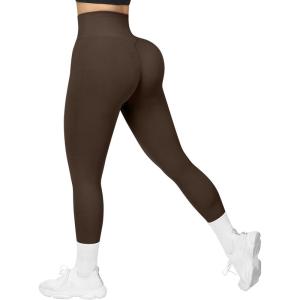imageMOOSLOVER Seamless Butt Lifting Workout Leggings for Women High Waist Yoga Pants Compression Contour Tights1 Espresso