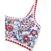 imageMOOSLOVER Women High Waisted Bikini Sets Full Coverage Two Piece Swimsuit Retro Floral Modest Bathing SuitRed Floral
