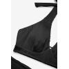imageMOOSLOVER Women High Waisted Bikini Sets Push Up Halter Two Piece Swimsuit Tummy Control Bathing SuitBlack