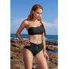 imageMOOSLOVER Women One Shoulder Bikini Sets High Waisted Two Piece Swimsuits Modest Bathing SuitBlack