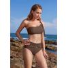 imageMOOSLOVER Women One Shoulder Bikini Sets High Waisted Two Piece Swimsuits Modest Bathing SuitCoffee