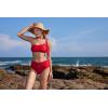 imageMOOSLOVER Women One Shoulder Bikini Sets High Waisted Two Piece Swimsuits Modest Bathing SuitRed