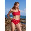 imageMOOSLOVER Women One Shoulder Bikini Sets High Waisted Two Piece Swimsuits Modest Bathing SuitRed