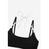 imageMOOSLOVER Women Sporty Two Piece Swimsuits High Waisted Bikini Sets Color Block Bathing SuitBlack
