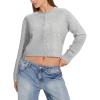 imageMOOSLOVER Women Cropped Cardigan Sweaters Long Sleeve Button Up Fall Fashion Knit Top Trendy Y2k OutfitsGrey