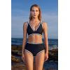 imageMOOSLOVER Women Bikini Sets Plunging High Waisted Swimsuit Whip Stitch 2 Piece Bathing SuitsBlack