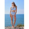 imageMOOSLOVER Women Bikini Sets Plunging High Waisted Swimsuit Whip Stitch 2 Piece Bathing SuitsBlue Floral