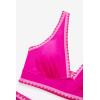 imageMOOSLOVER Women Bikini Sets Plunging High Waisted Swimsuit Whip Stitch 2 Piece Bathing SuitsPink