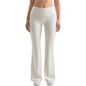 imageMOOSLOVER Women Flare Leggings Fold Over Bootcut Yoga Pants Casual Y2K Lounge Pants Comfy Cotton Leggingslight Heather Grey